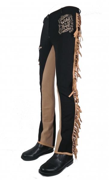 Limited Jodhpurbreeches Cowgirl Wild & Free  in black/camel